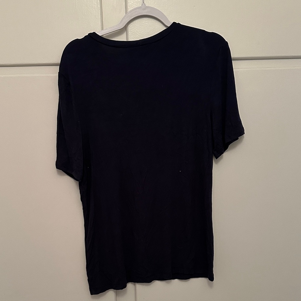 LIKE NEW Universal Standard Navy Blue Ribbed Short Sleeve Tshirt Top - Picture 4 of 5